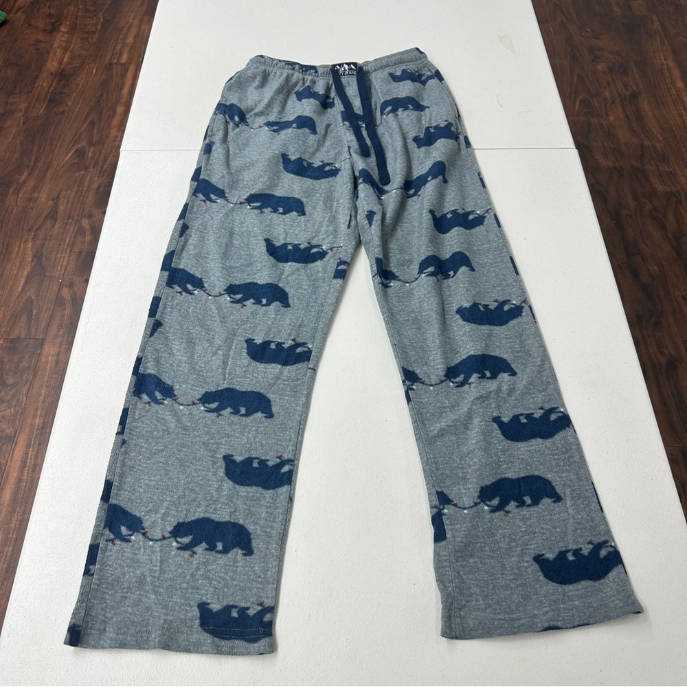 Lucky Brand Pajama Bottoms - Gray with Blue Bear Design